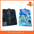 OEM lamimated material printed plastic custom shaped pouch with straw for liquid drink